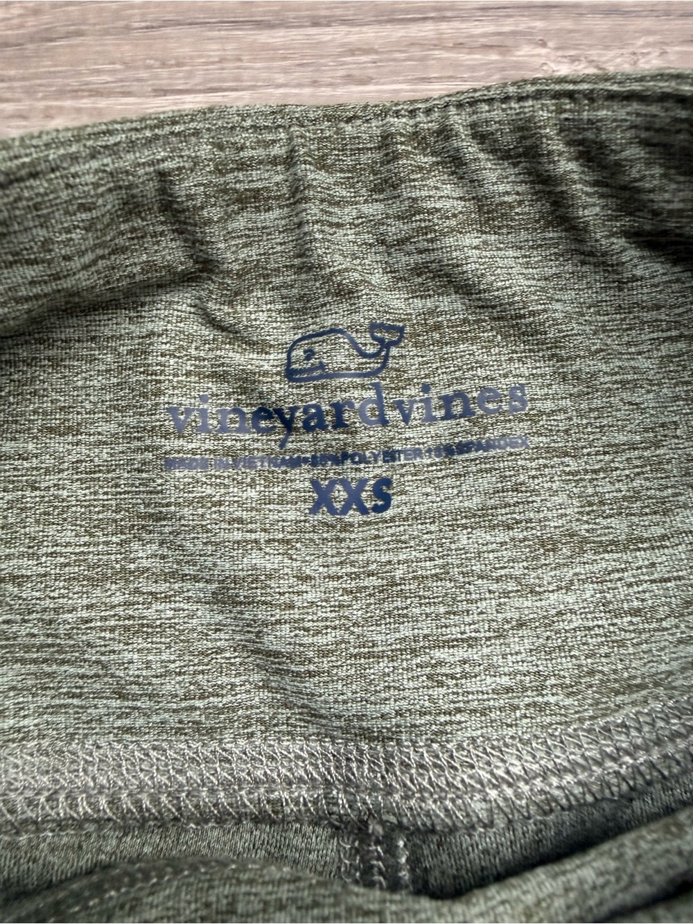 Vineyard Vines NWT Women’s XXS Olive Heather Active Leggings Blue Trim Pockets - Picture 4 of 9